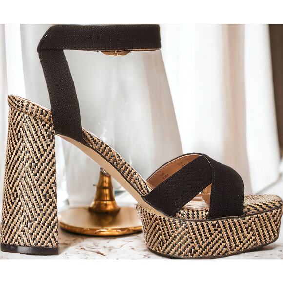 NIB - Sam Edelman Nolita Black Block Heel Open Squared Toe Ankle Strap Size: 9.5 - Picture 6 of 6